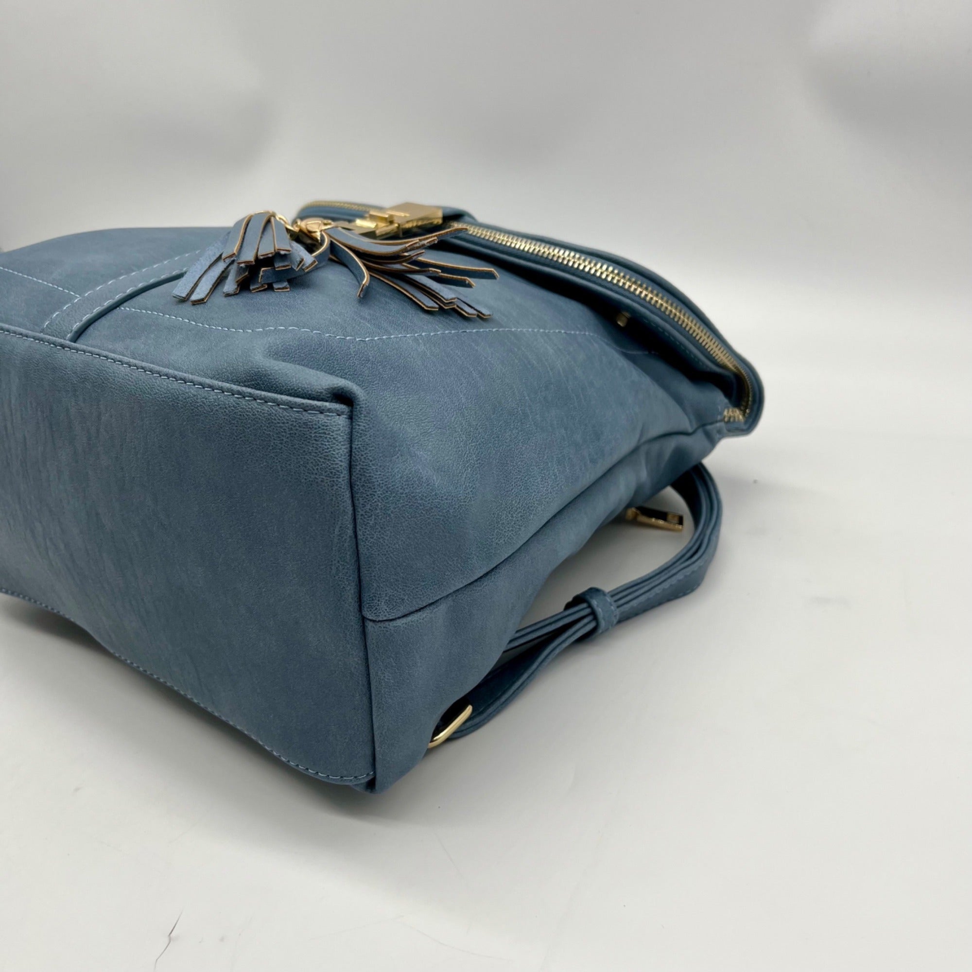 Miztique Blue Vegan Leather Diana Flip Over Backpack