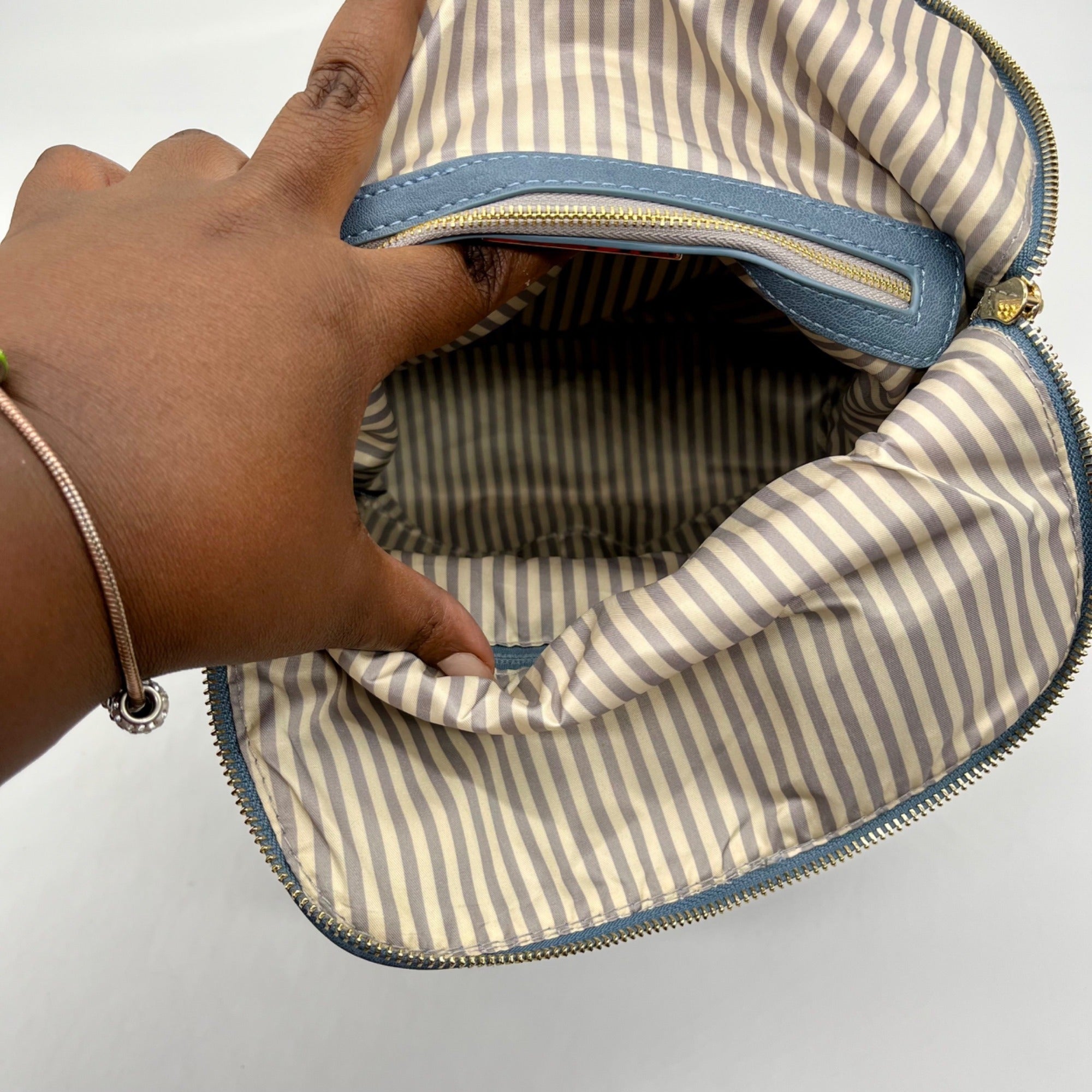 Miztique Blue Vegan Leather Diana Flip Over Backpack