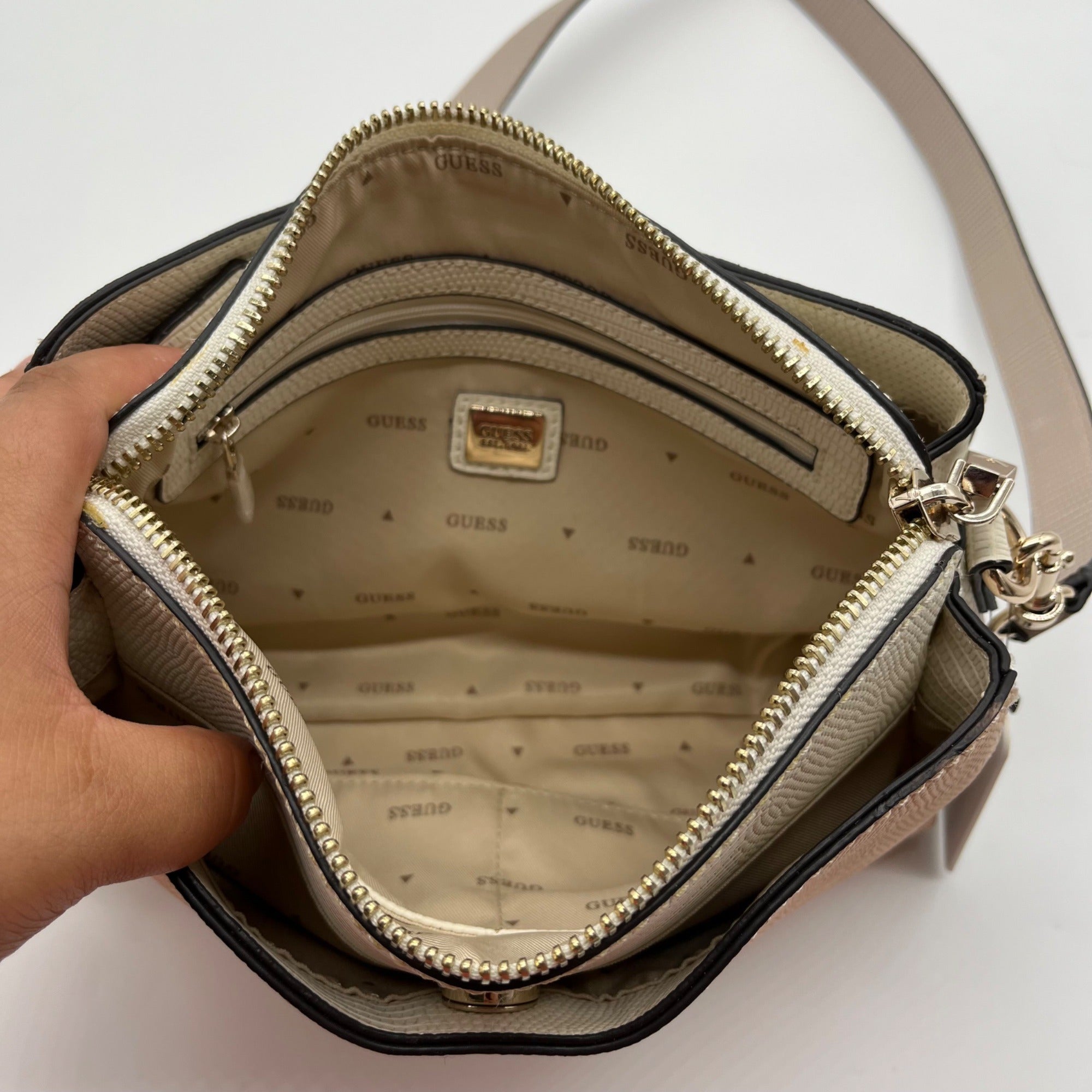 Guess Multicolor Blush Taupe Crossbody Bag