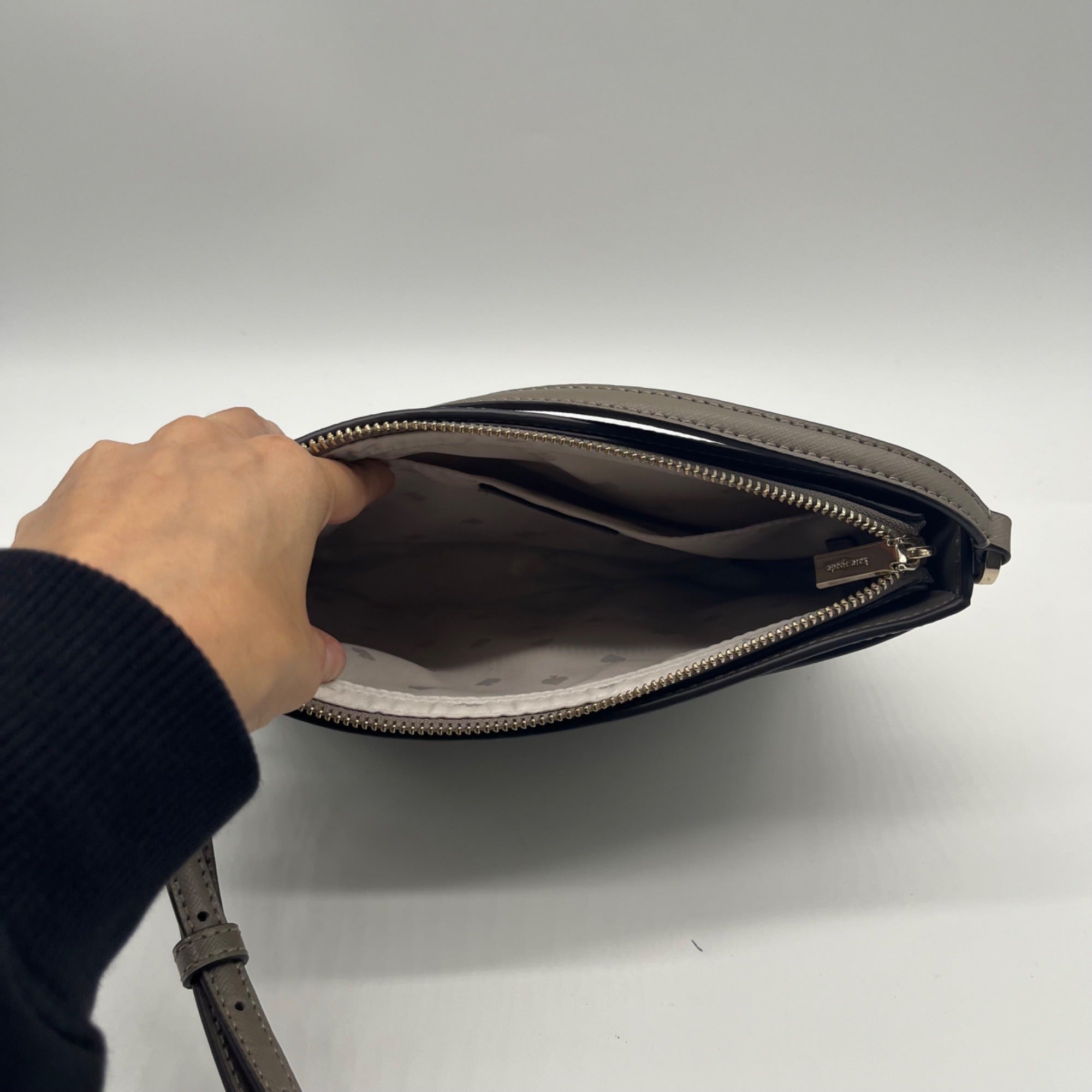 Kate Spade Grey Saffiano Leather Rory Small Convertible Crossbody Bag