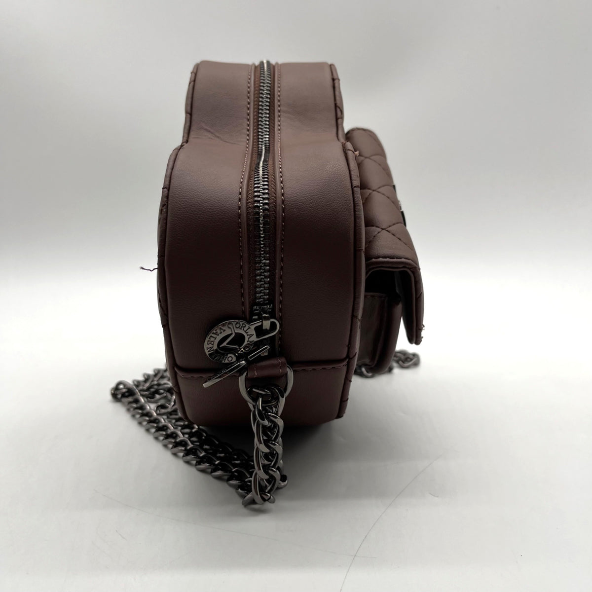 Valentino Orlandi Brown Faux Leather Heart Crossbody bag