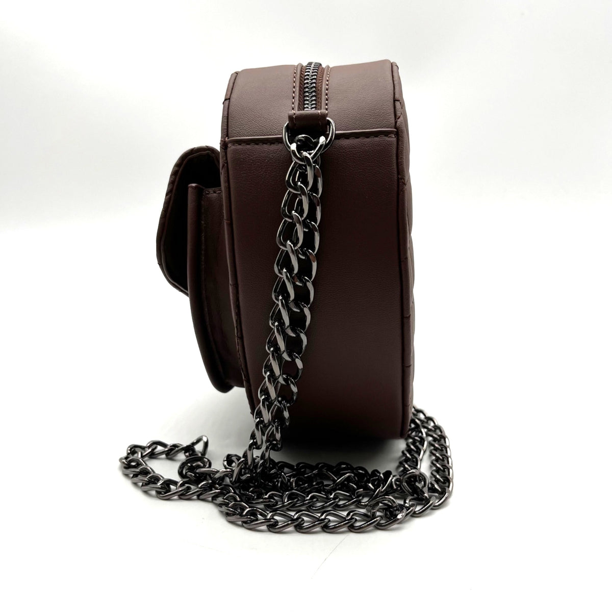 Valentino Orlandi Brown Faux Leather Heart Crossbody bag