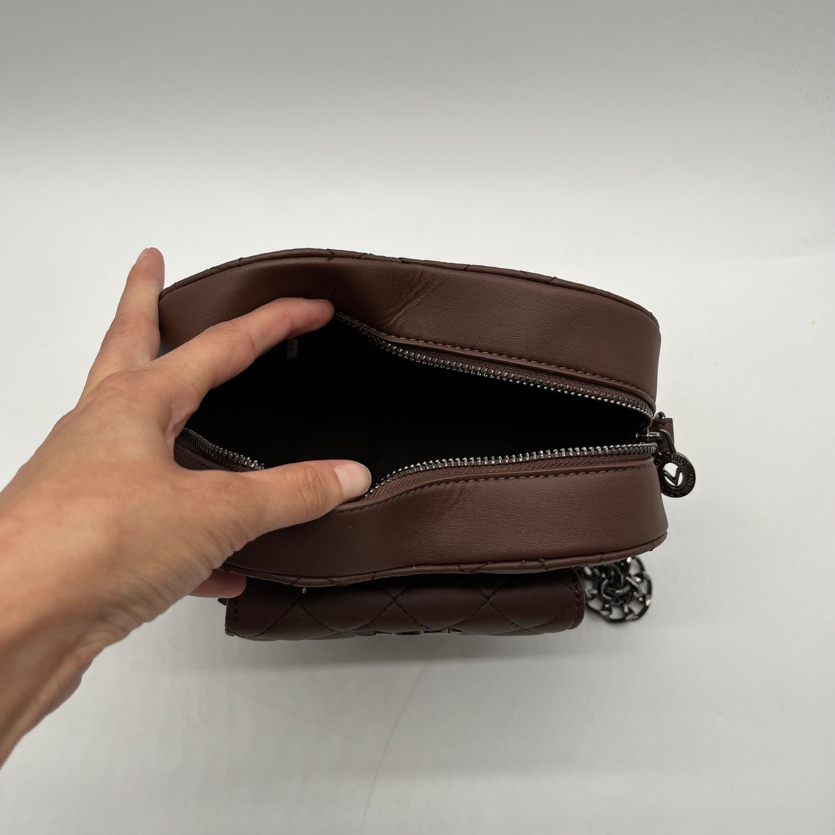 Valentino Orlandi Brown Faux Leather Heart Crossbody bag