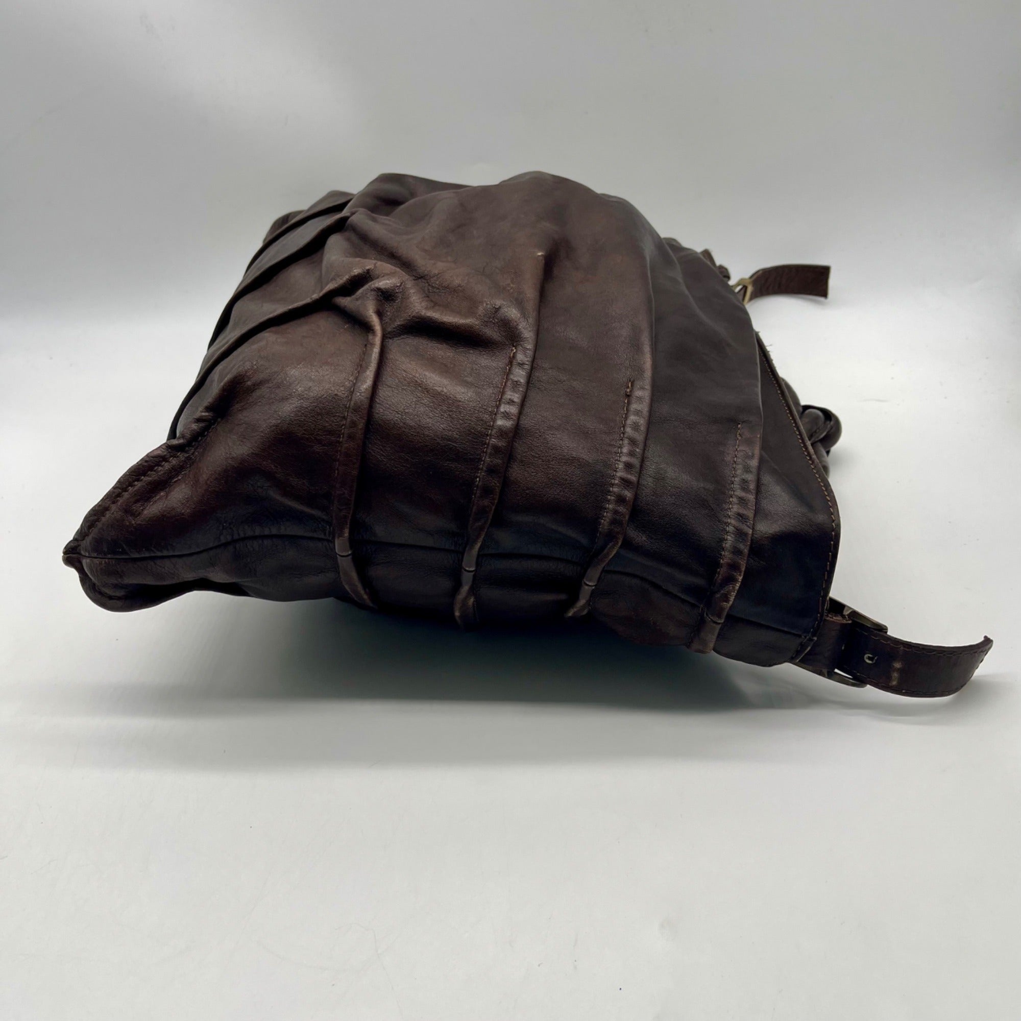 Brown Leather Hobo Shoulder Bag