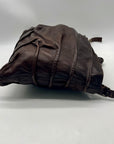 Brown Leather Hobo Shoulder Bag