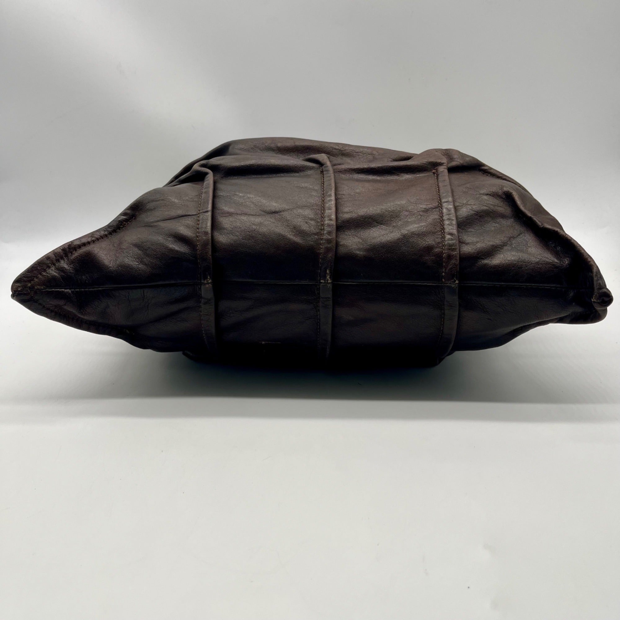 Brown Leather Hobo Shoulder Bag