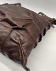 Brown Leather Hobo Shoulder Bag
