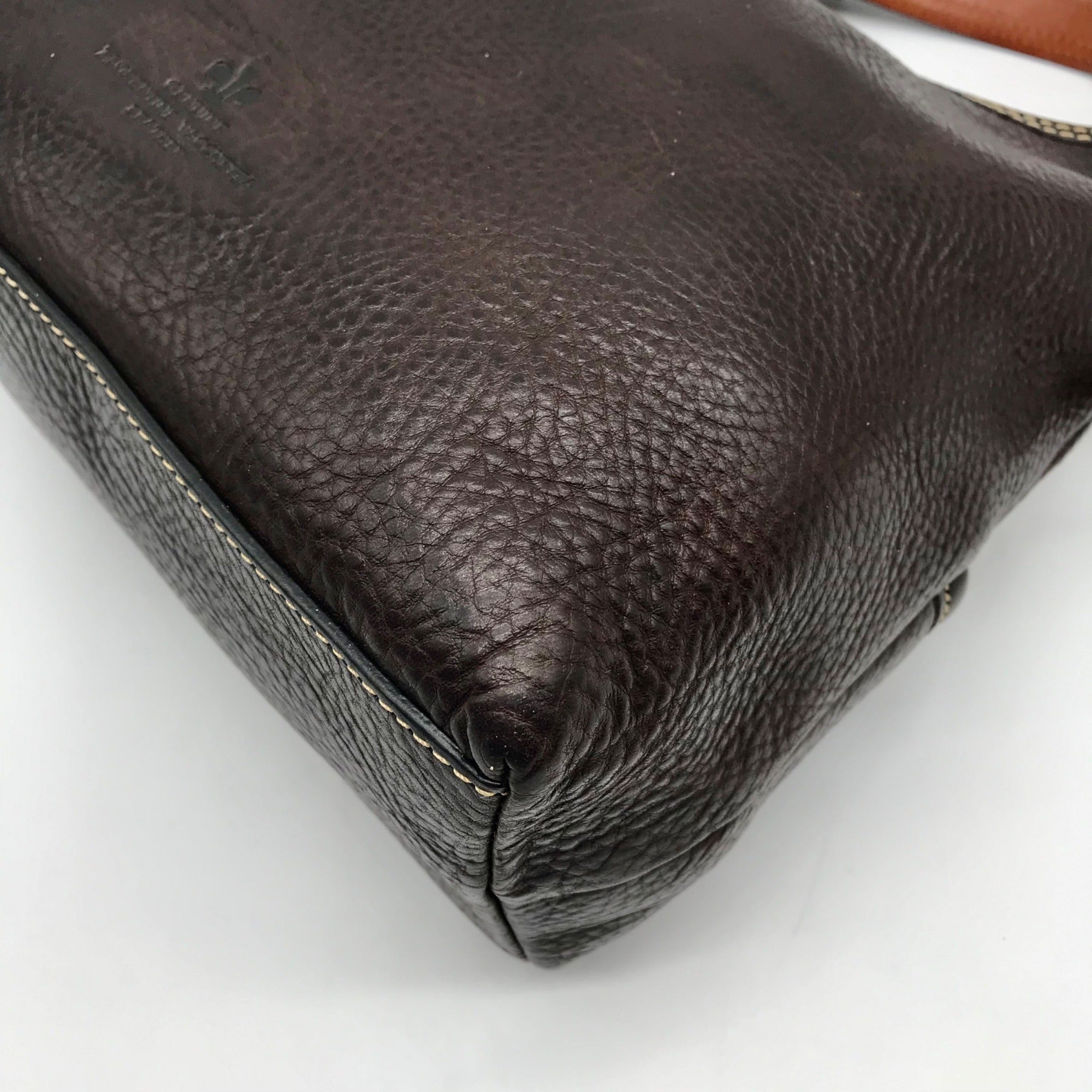 Dooney &amp; Bourke Dark Brown Vachetta Leather Lucy Florentine Satchel Bag