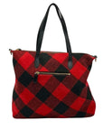 Talbots Plaid Fabric Buffalo Tote
