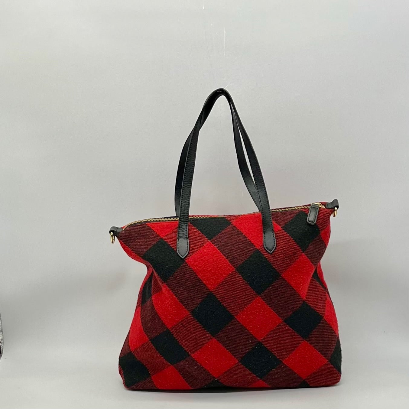 Talbots Plaid Fabric Buffalo Tote