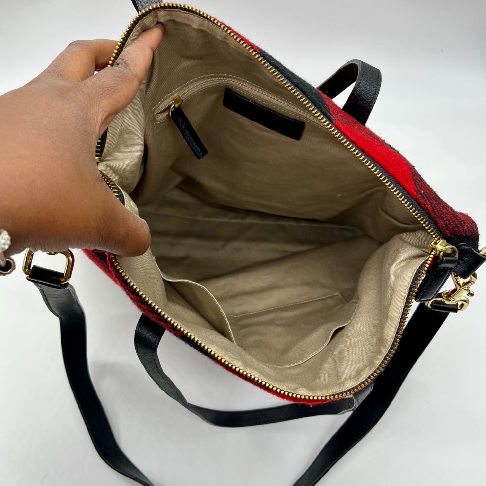 Talbots Plaid Fabric Buffalo Tote