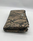 Carlos Santana Black and Tan Snakeskin Faux Leather Pattern Wallet