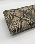 Carlos Santana Black and Tan Snakeskin Faux Leather Pattern Wallet