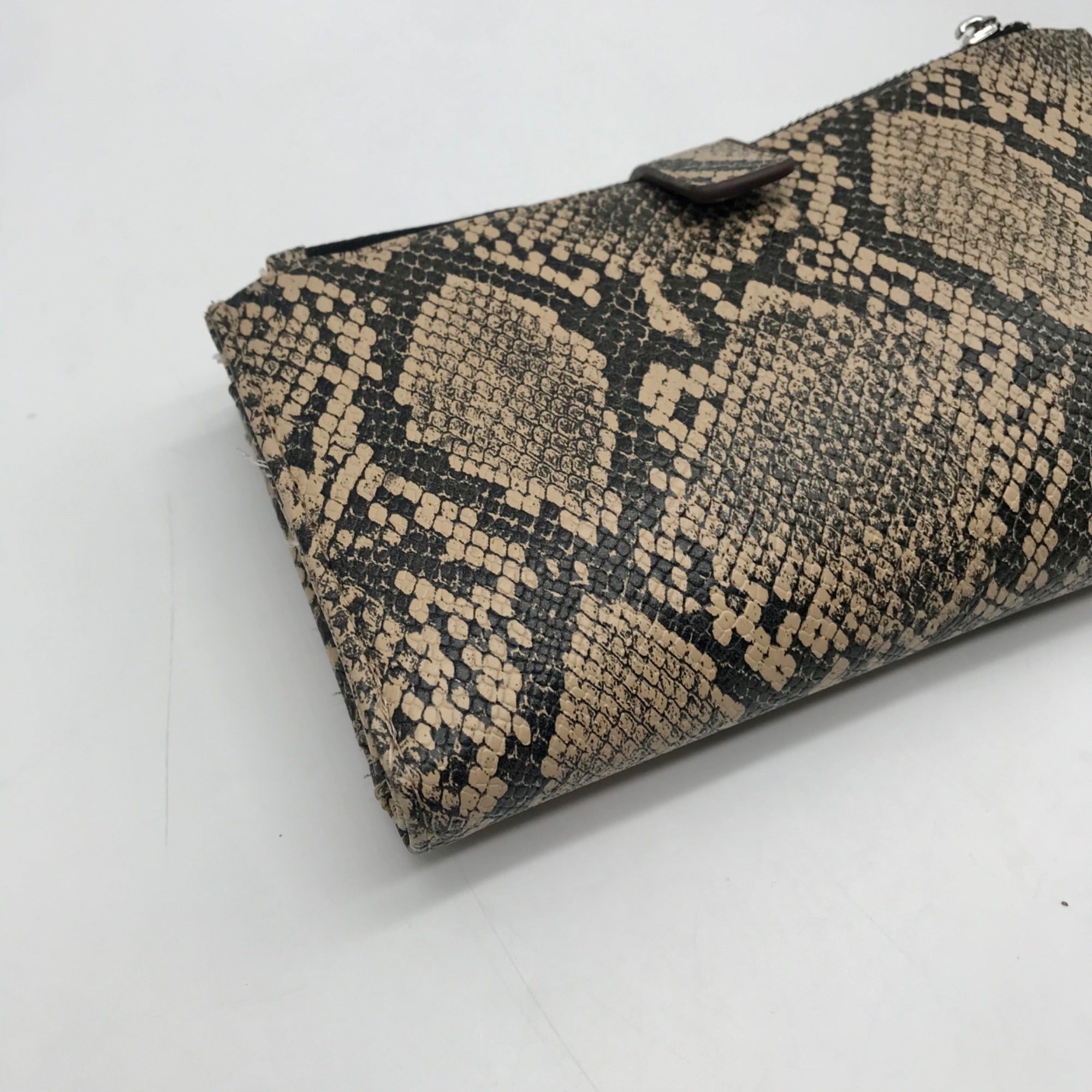 Carlos Santana Black and Tan Snakeskin Faux Leather Pattern Wallet