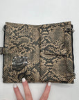 Carlos Santana Black and Tan Snakeskin Faux Leather Pattern Wallet