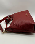 Michael Kors Red Aria Large Pebbled Leather Shoulder Bag