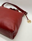 Michael Kors Red Aria Large Pebbled Leather Shoulder Bag