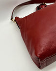 Michael Kors Red Aria Large Pebbled Leather Shoulder Bag