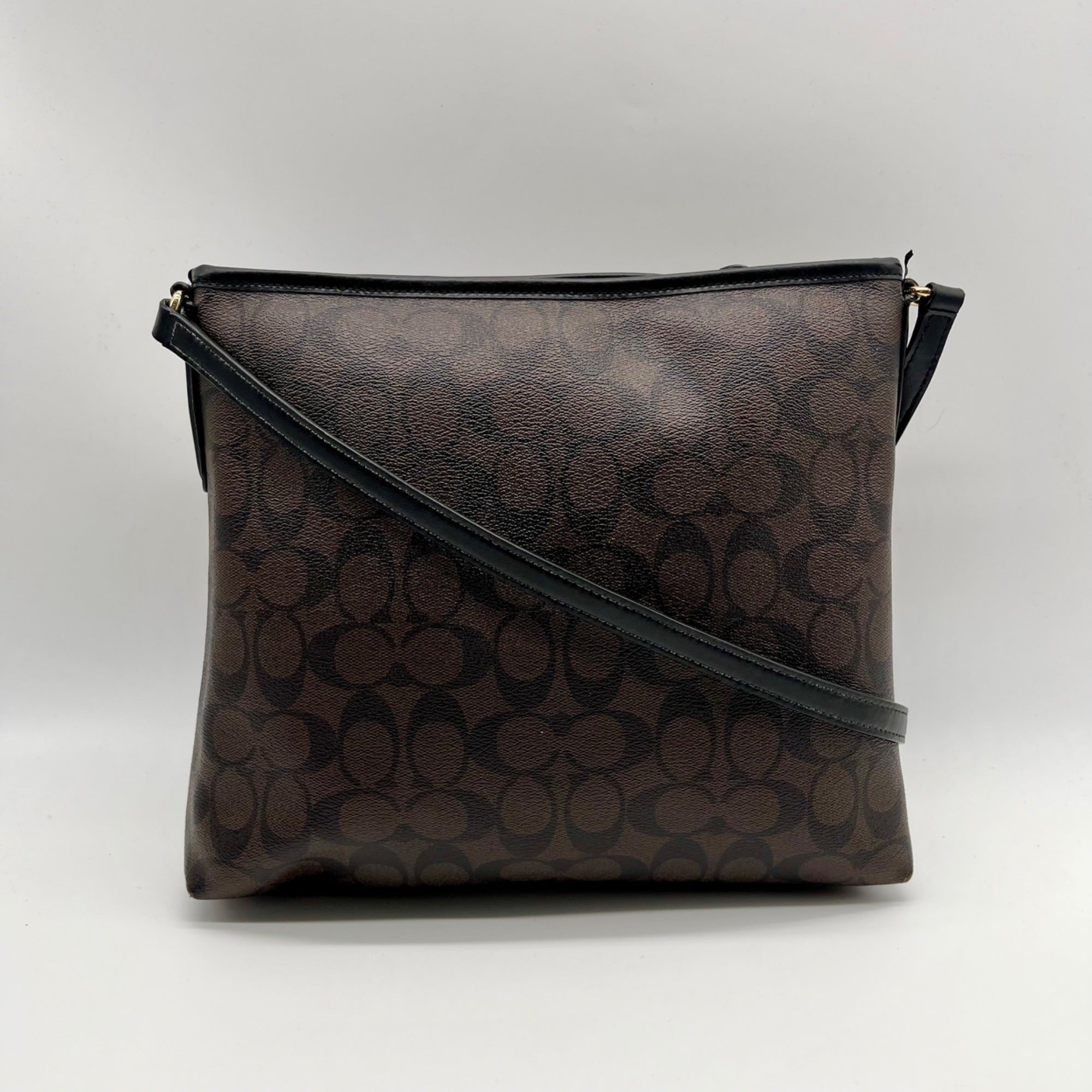 Coach Brown Signature Canvas File Crossbody Bag F58267