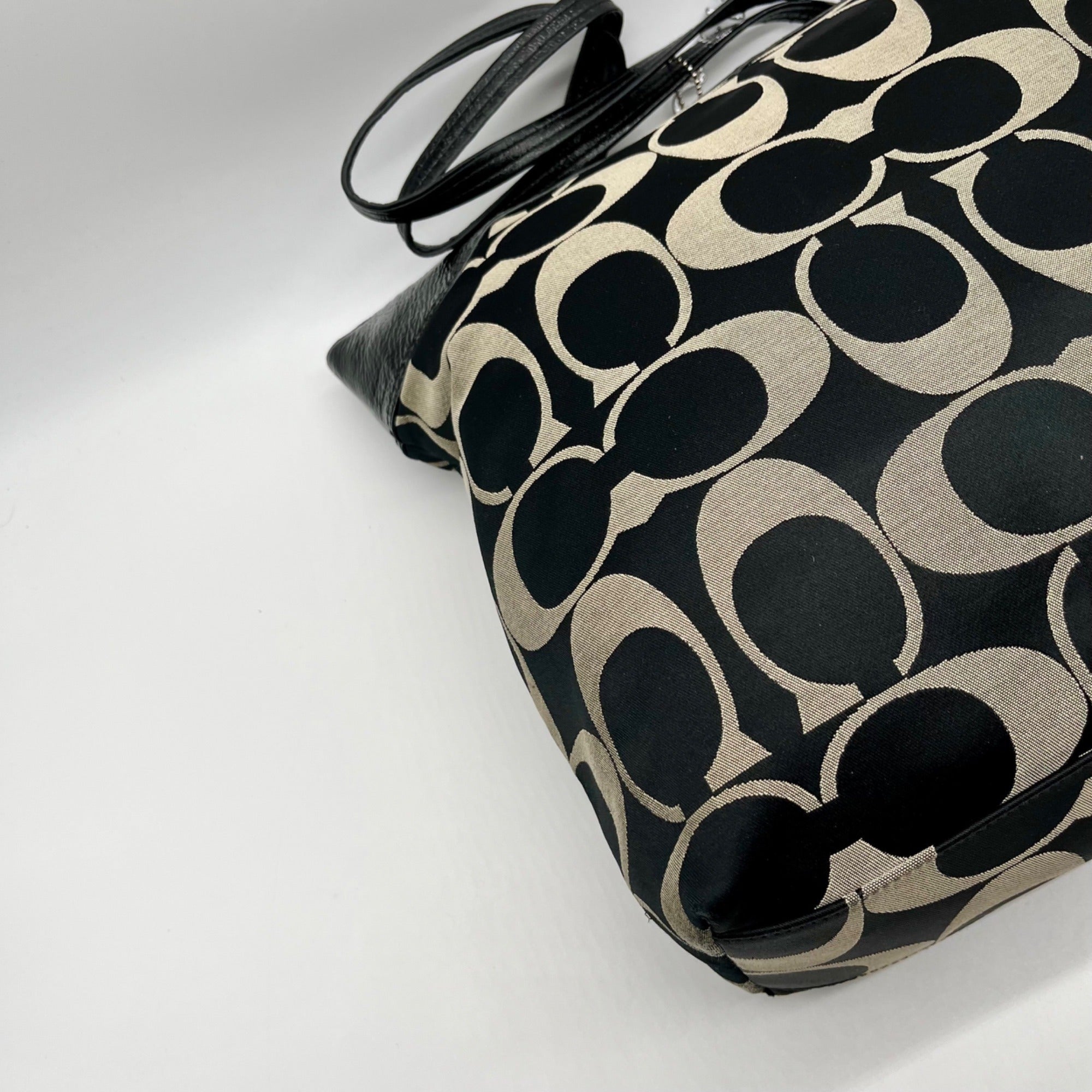 Coach Black Signature Canvas Tote Bag F18335