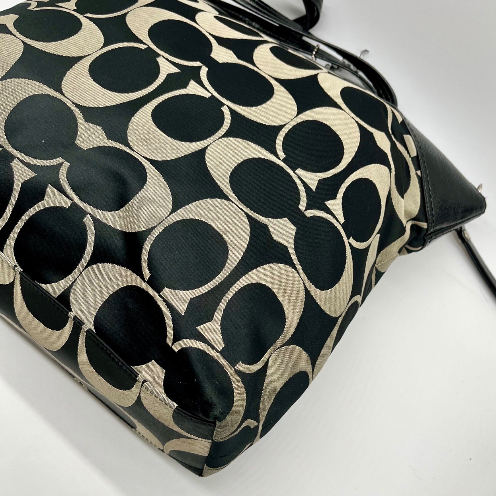 Coach Black Signature Canvas Tote Bag F18335