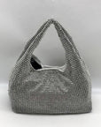 I.N.C. International Concepts Silver Mesh Crystal Hobo Bag