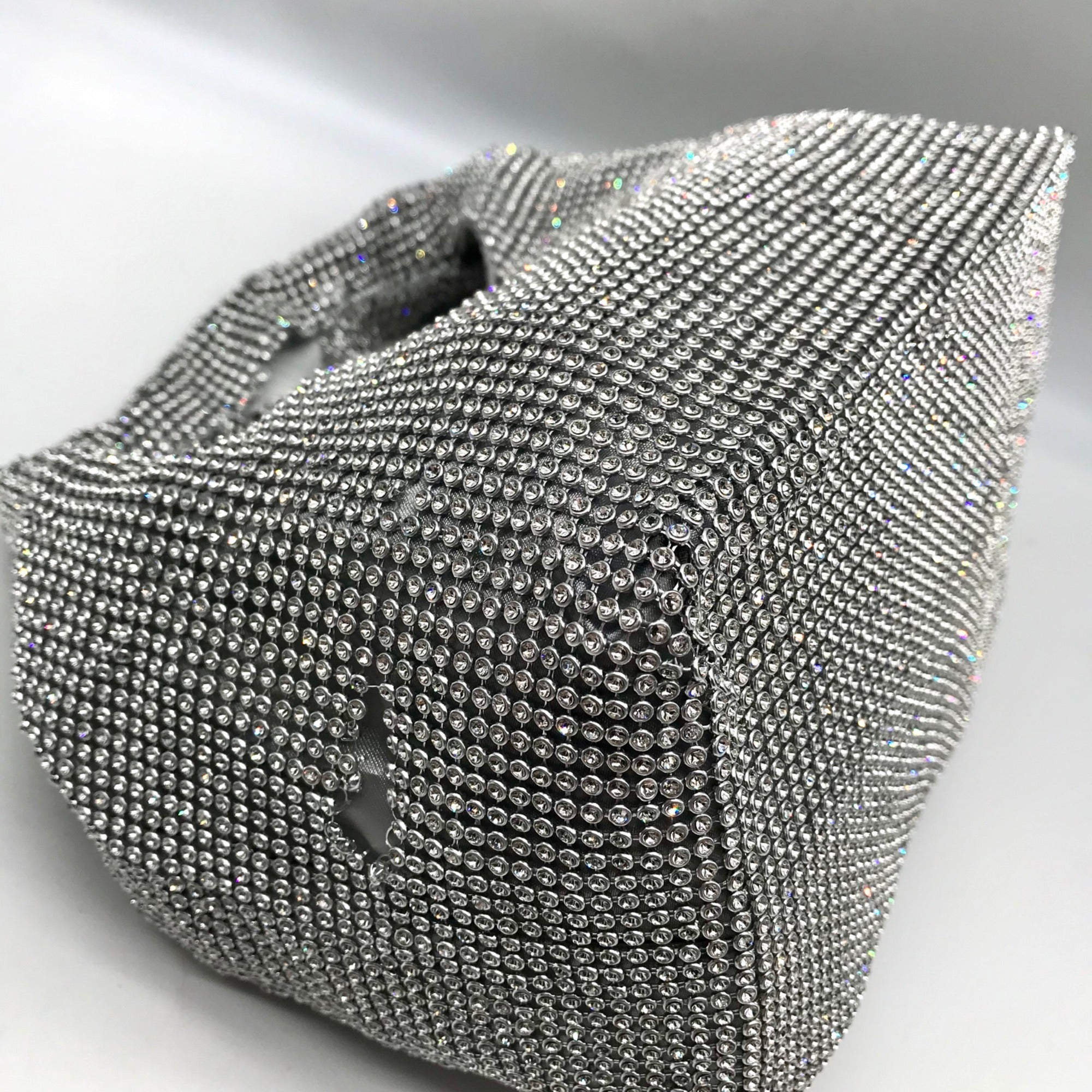 I.N.C. International Concepts Silver Mesh Crystal Hobo Bag