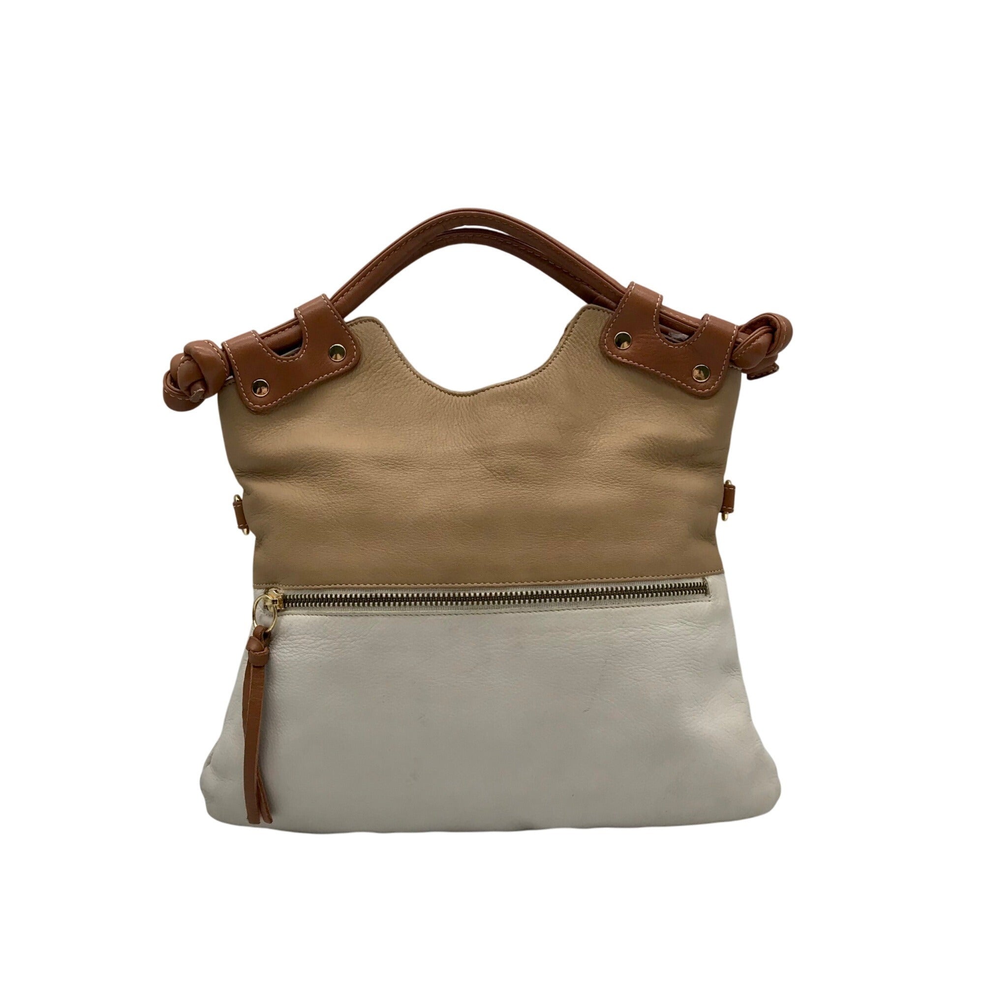 Pietro Alessandro Tan and Beige Leather Shoulder Bag