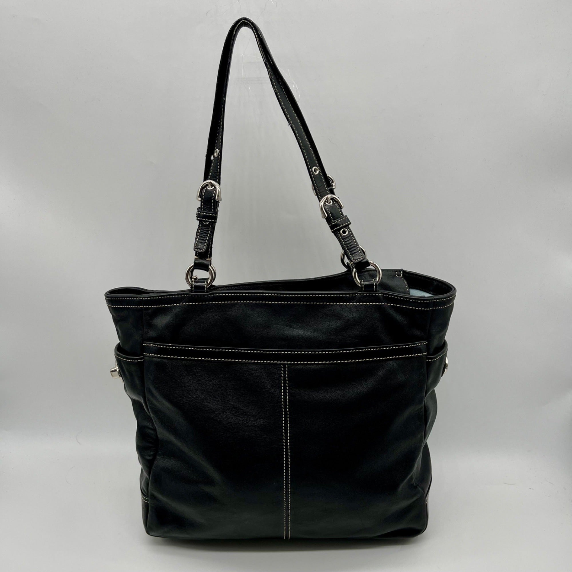 Black Coach Soho Pleated Leather Large Tote Bag F14673