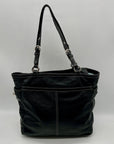 Black Coach Soho Pleated Leather Large Tote Bag F14673