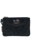 Coach Black Sateen & Leather Signature Wristlet