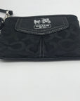 Coach Black Sateen & Leather Signature Wristlet