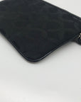 Coach Black Sateen & Leather Signature Wristlet