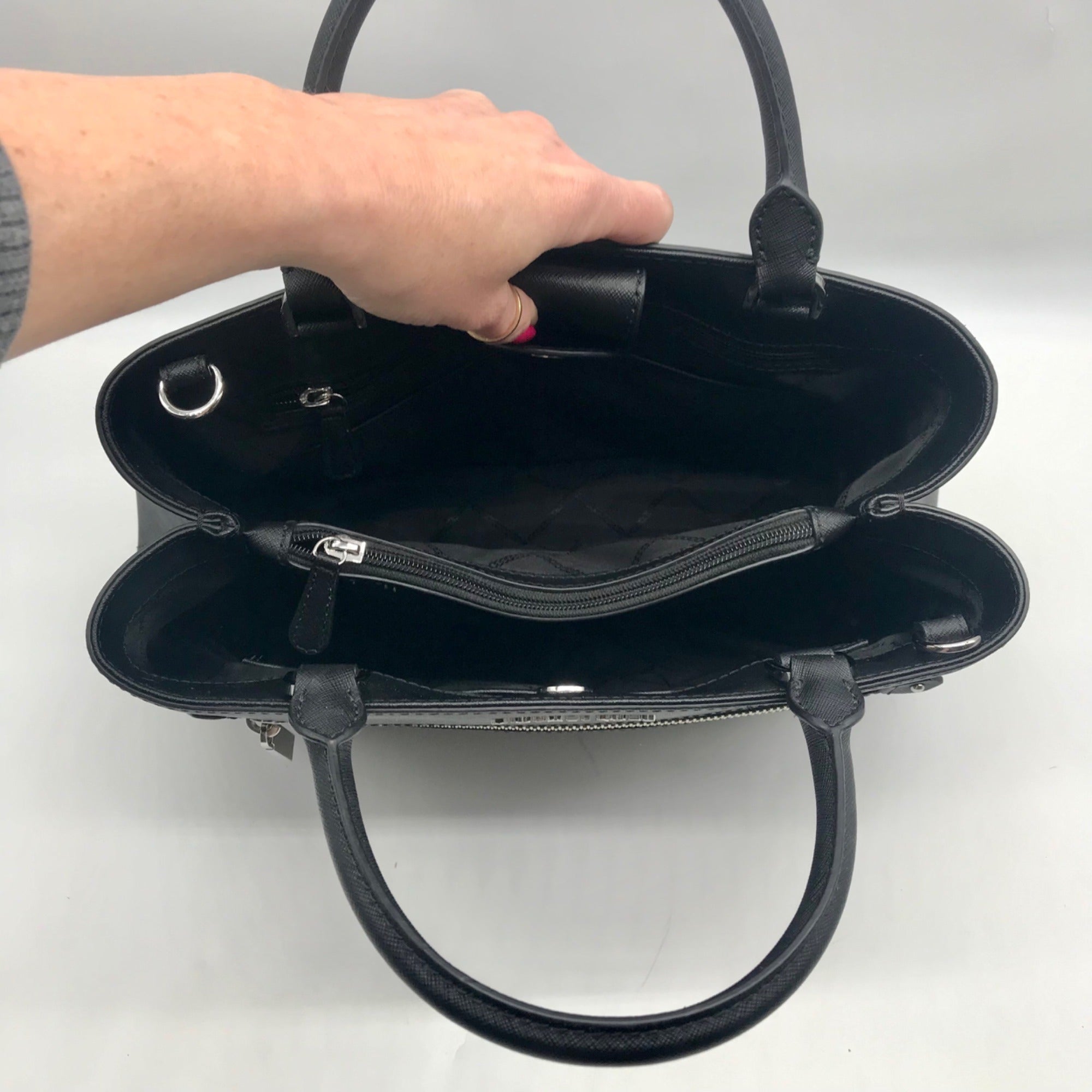 Michael Kors Black Saffiano Leather Hailee Satchel bag