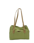 Koltov Green Faux Leather Tote Bag