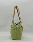 Koltov Green Faux Leather Tote Bag