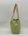 Koltov Green Faux Leather Tote Bag