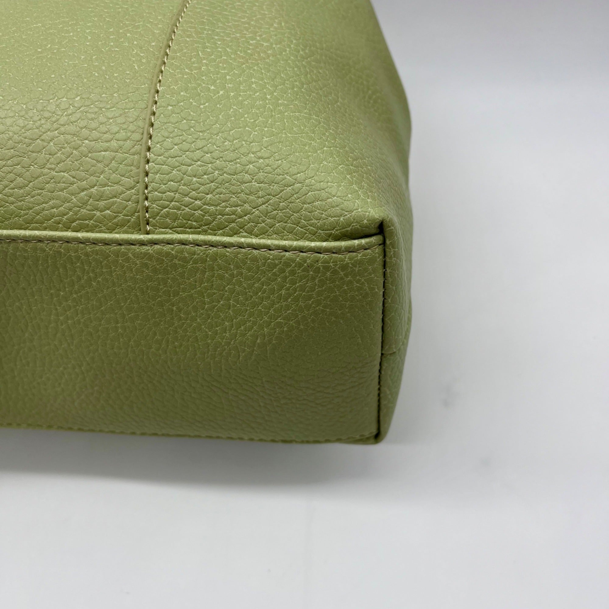Koltov Green Faux Leather Tote Bag