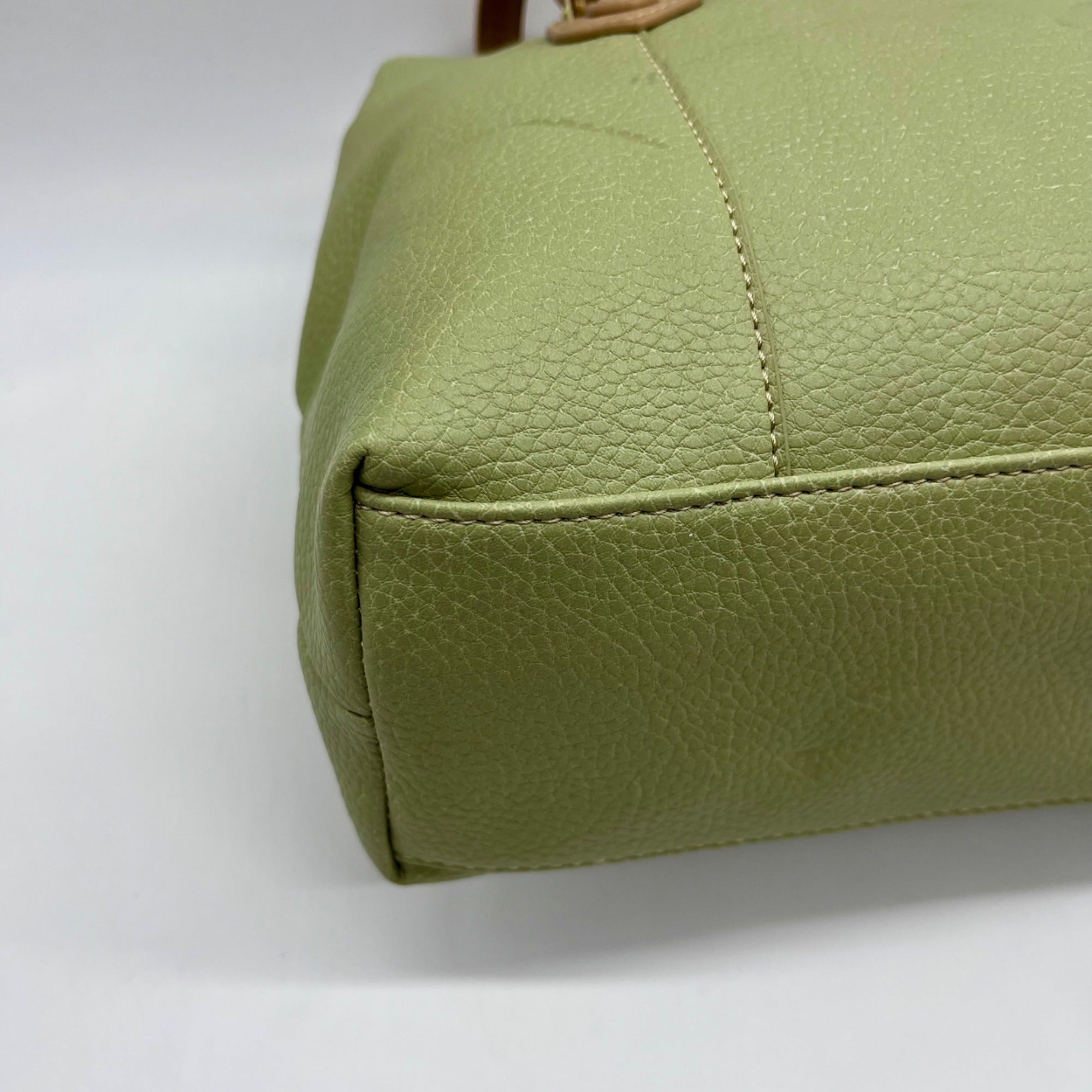 Koltov Green Faux Leather Tote Bag