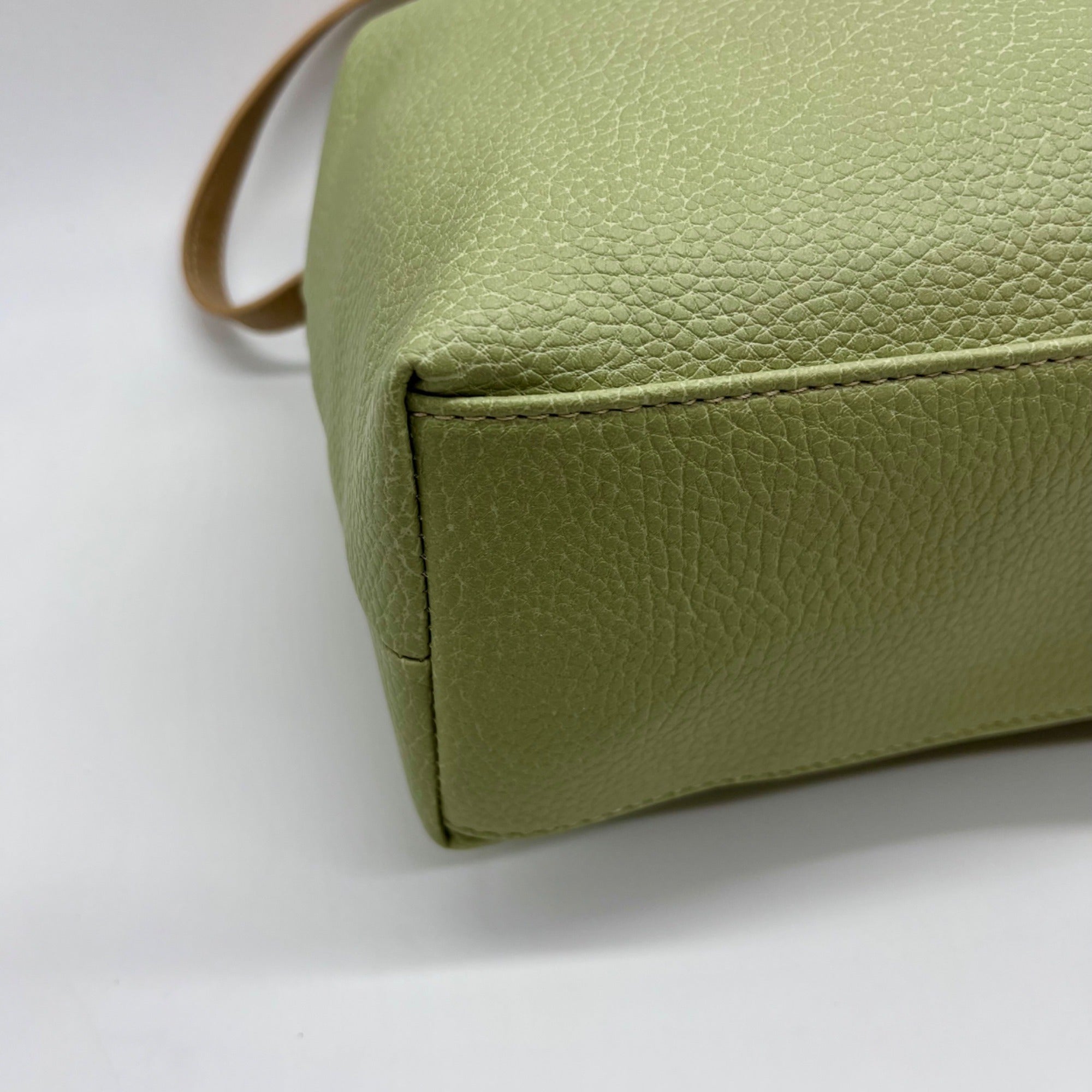 Koltov Green Faux Leather Tote Bag