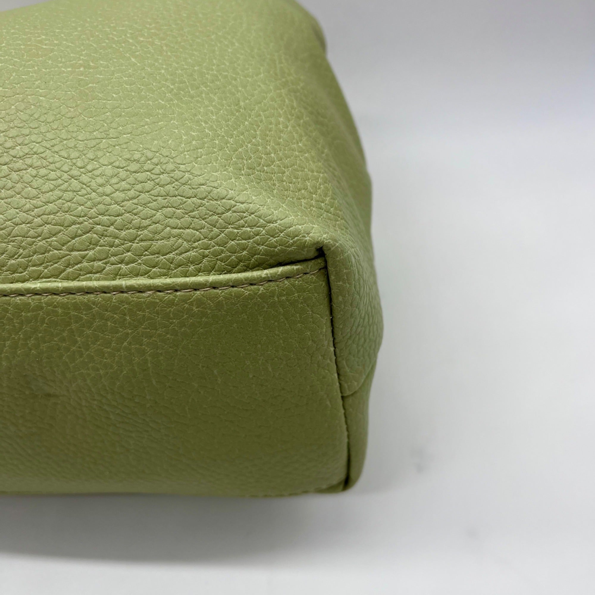 Koltov Green Faux Leather Tote Bag