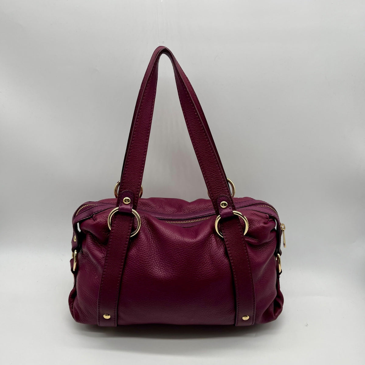 Michael Kors Plum Pebbled Leather Satchel