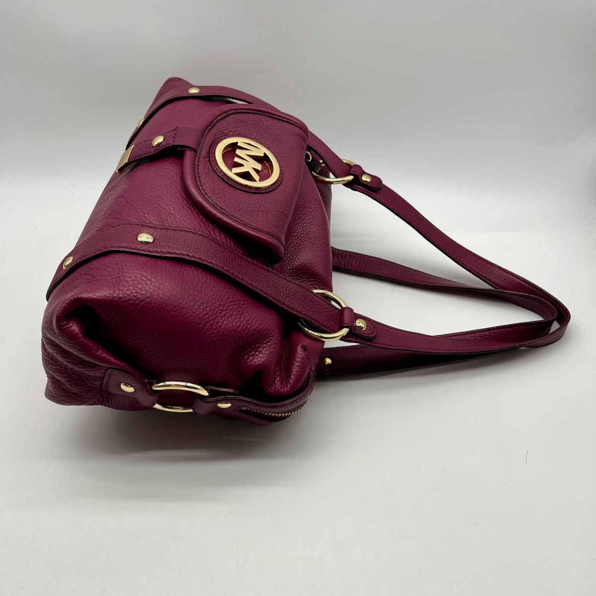 Michael Kors Plum Pebbled Leather Satchel