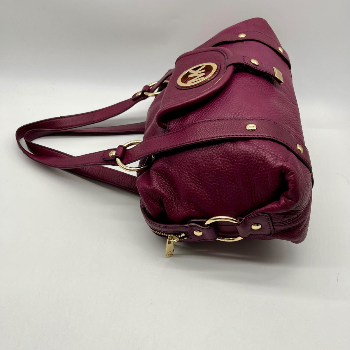 Michael Kors Plum Pebbled Leather Satchel