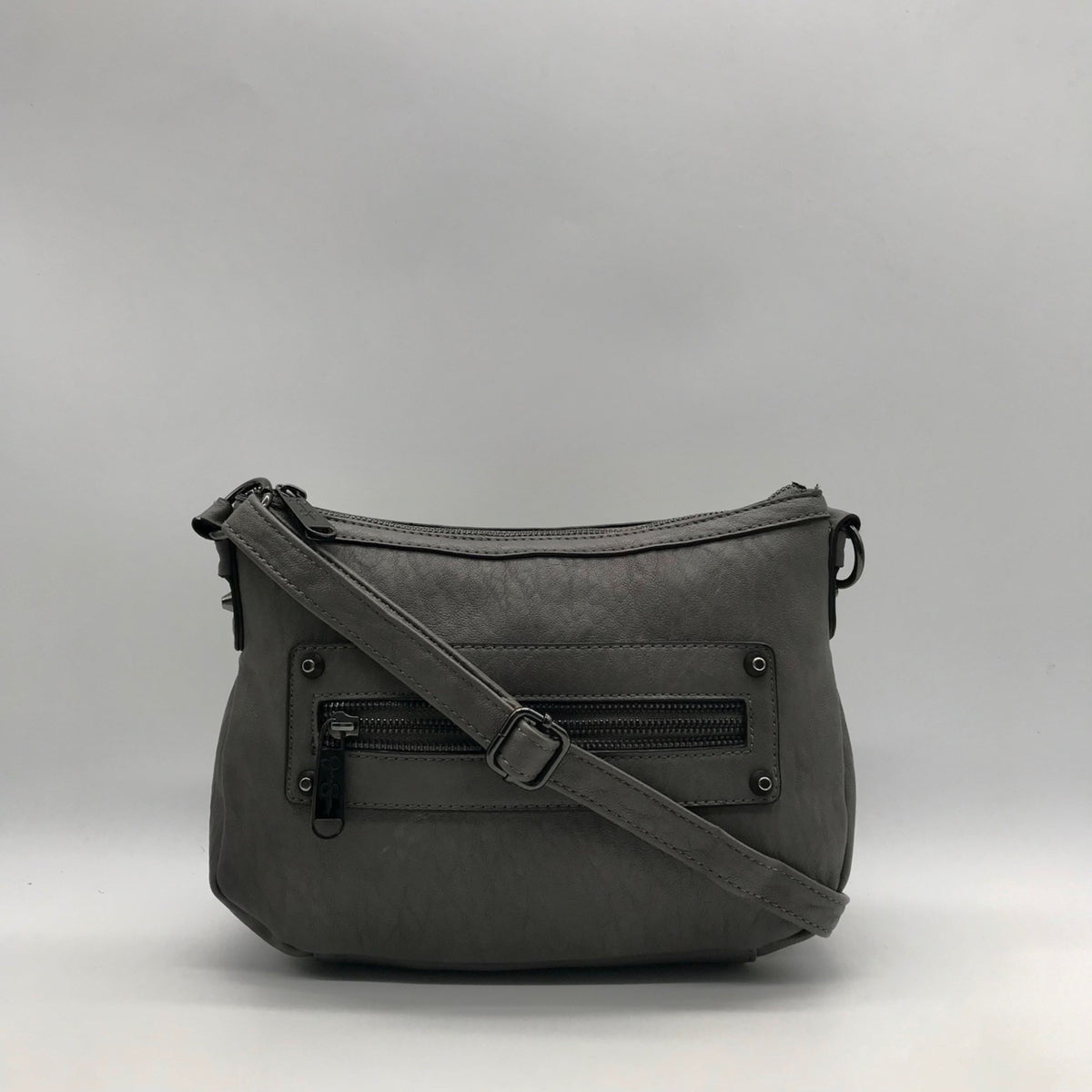 Jessica Simpson Grey Faux Leather Crossbody Bag