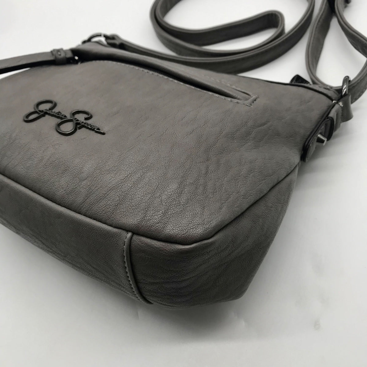 Jessica Simpson Grey Faux Leather Crossbody Bag