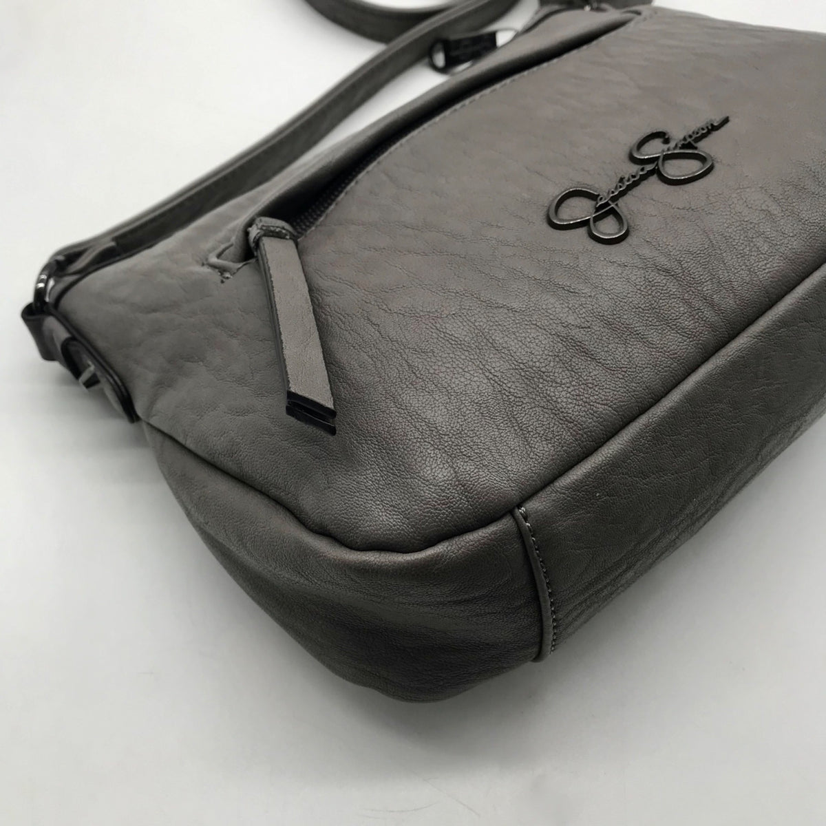 Jessica Simpson Grey Faux Leather Crossbody Bag