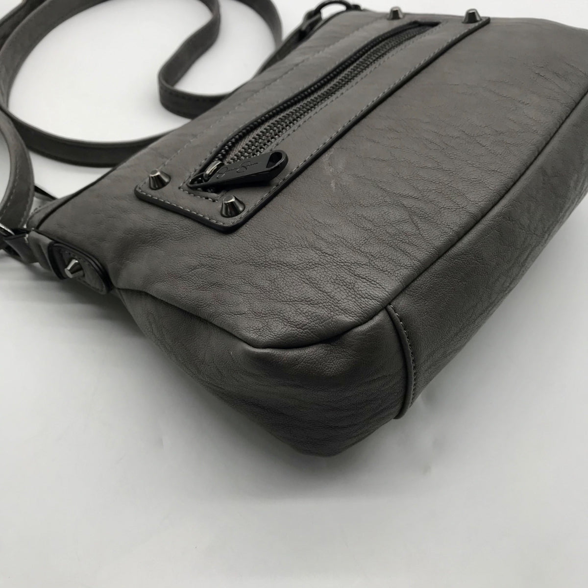 Jessica Simpson Grey Faux Leather Crossbody Bag