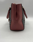 Michael Kors Grey & Pink Coated Canvas Satchel Bag
