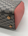 Michael Kors Grey & Pink Coated Canvas Satchel Bag